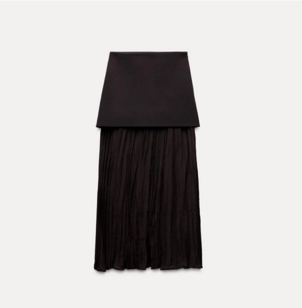 Zara Pleated Mixed Knit Skirt Size M